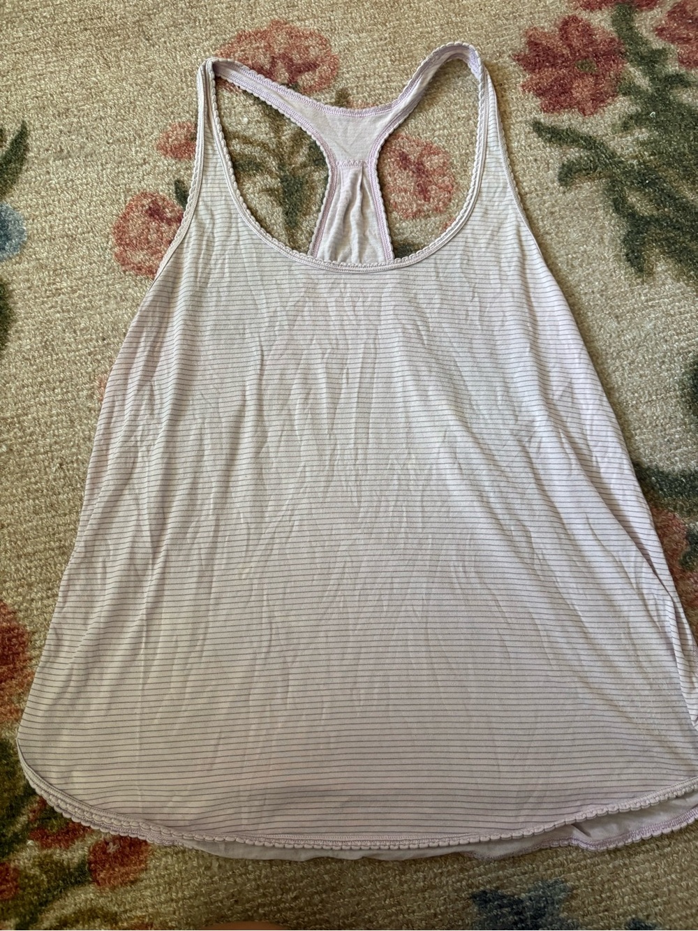 lululemon athletica Light Pink Striped Racerback Tank Top